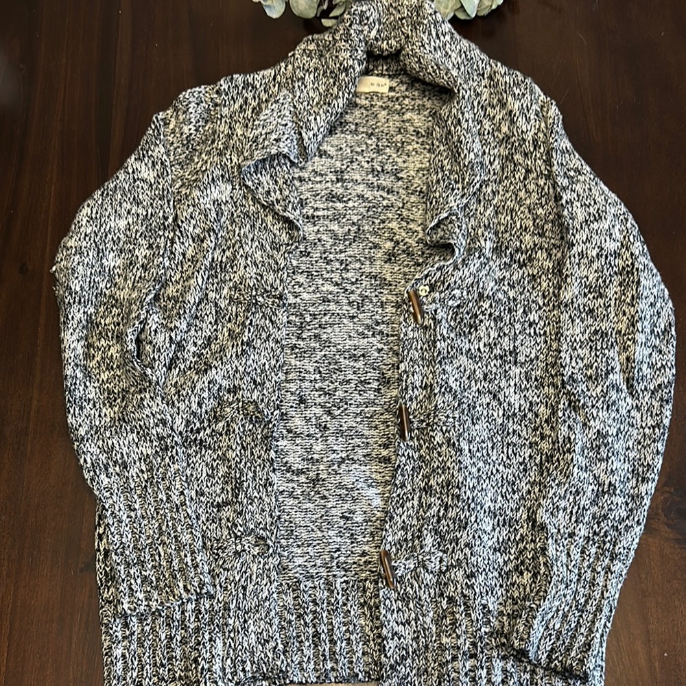 Cozy Black and White Knit Cardigan